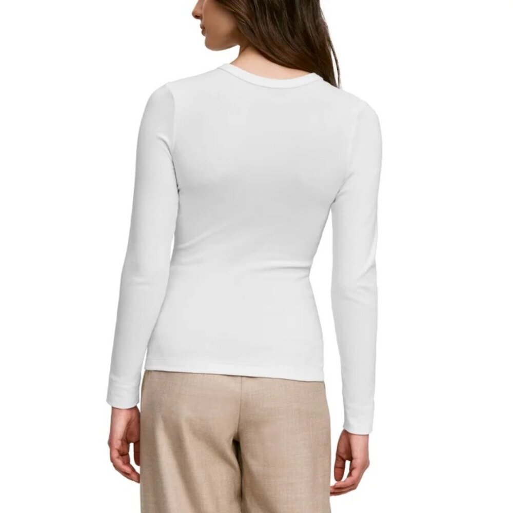 Banana Republic Women's Ribbed Crewneck Long Sleeve T-shirt